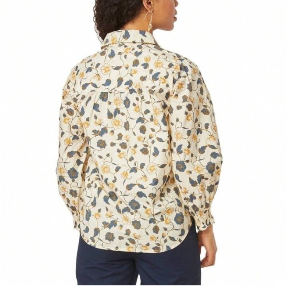 Roller Rabbit Evandra Floral Noemie Blouse Top Sz L Boho Feminine Romantic View 3